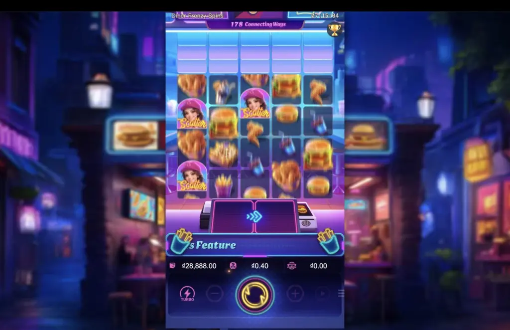Ảnh giao diện chính game Diner Frenzy Spins (slot PG) chơi tại LC79