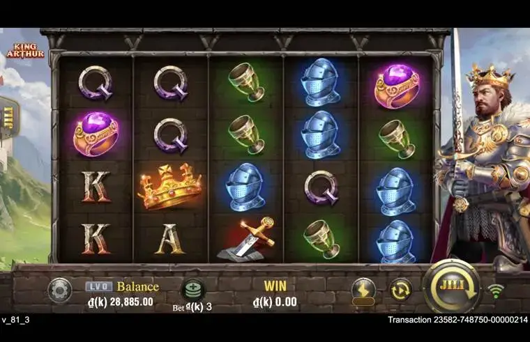 Ảnh giao diện chính game King Arthur (slot JILI) chơi tại LC79